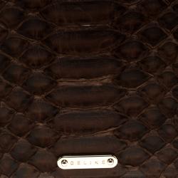 Céline Brown Python Zip Pouch