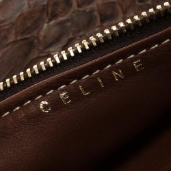 Céline Brown Python Zip Pouch
