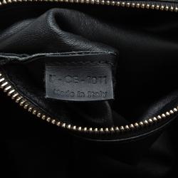 Pre Owned Celine Black Leopard Print Canvas and Leather Mini Luggage Tote