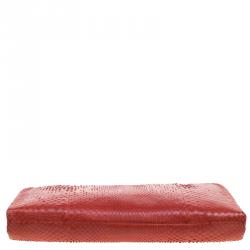 Pre Owned Celine Red Python Vis a Vis Evening Clutch