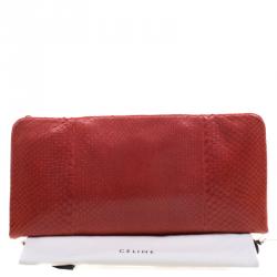 Pre Owned Celine Red Python Vis a Vis Evening Clutch