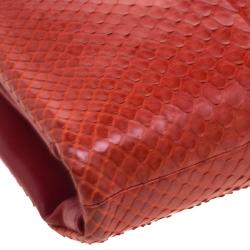 Pre Owned Celine Red Python Vis a Vis Evening Clutch