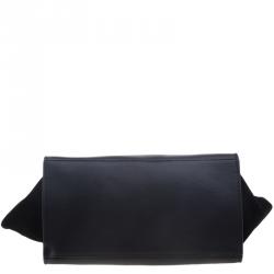 Pre Owned Celine Black Leather and Suede Medium Trapeze Tote