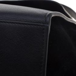 Pre Owned Celine Black Leather and Suede Medium Trapeze Tote