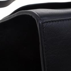 Pre Owned Celine Black Leather and Suede Medium Trapeze Tote