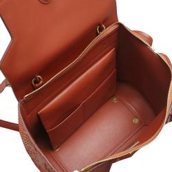 Pre Owned Celine Dark Orange Python Mini Belt Tote