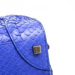 Pre Owned حقيبة سيلين ميني لاغدج جلد ثعبان أزرق داكن