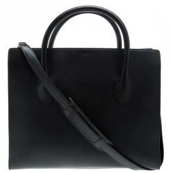 Celine Black Leather Boxy Tote