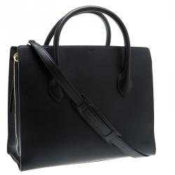 Pre Owned Celine Black Leather Boxy Tote
