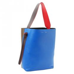 Pre Owned Celine Tri Color Leather Twisted Cabas Tote