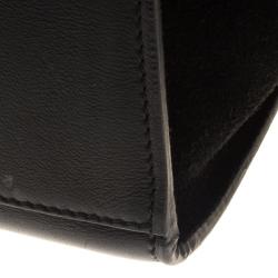 Pre Owned Celine Black Croc Embossed Leather and Suede Medium Trapeze Tote