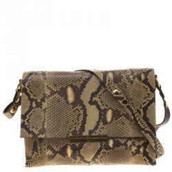 Pre Owned Celine Beige Python Blade Shoulder Bag