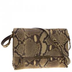 Pre Owned Celine Beige Python Blade Shoulder Bag