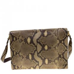 Pre Owned Celine Beige Python Blade Shoulder Bag