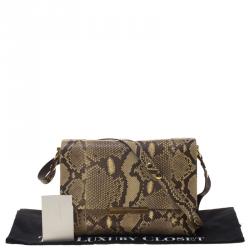 Pre Owned Celine Beige Python Blade Shoulder Bag