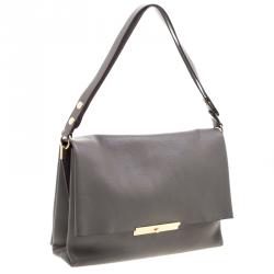 Pre Owned Celine Dark Grey Leather Blade Shoulder Bag