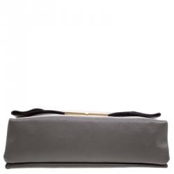 Pre Owned Celine Dark Grey Leather Blade Shoulder Bag