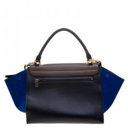 Pre Owned Celine Tri Color Leather and Suede Medium Trapeze Tote