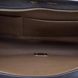 Pre Owned Celine Tri Color Leather and Suede Medium Trapeze Tote