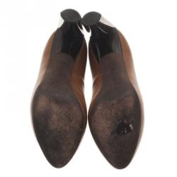 Pre Owned Celine Brown Leather Pumps Size 38 