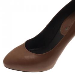 Pre Owned Celine Brown Leather Pumps Size 38 