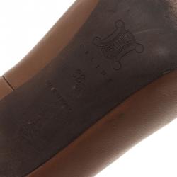 Pre Owned Celine Brown Leather Pumps Size 38 