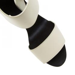 Pre Owned Celine Two Tone Leather Platform Ankle Strap Wedge Sandals Size 39