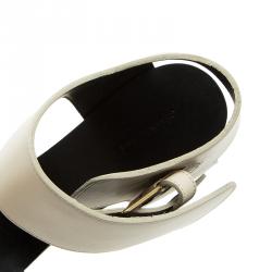 Pre Owned Celine Two Tone Leather Platform Ankle Strap Wedge Sandals Size 39