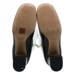 Pre Owned Celine Two Tone Leather Tall Boots Size 38.5 