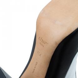 Pre Owned Celine Two Tone Leather Tall Boots Size 38.5 