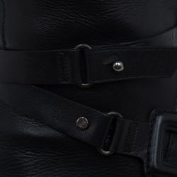Pre Owned Celine Black Leather Buckle Detail Over the Knee Boots Size 39