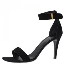 Pre Owned Celine Black Suede Ankle Strap Sandals Size 40
