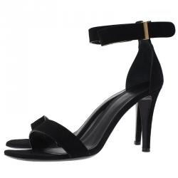 Pre Owned Celine Black Suede Ankle Strap Sandals Size 40
