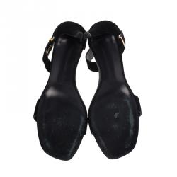 Pre Owned Celine Black Suede Ankle Strap Sandals Size 39