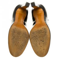 Pre Owned حذاء كعب عالي سيلين ماري جاين جلد أسود لامع مقاس 37