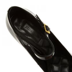 Pre Owned حذاء كعب عالي سيلين ماري جاين جلد أسود لامع مقاس 37