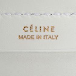 Celine White Calfskin Leather Bum Waist Bag