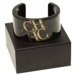 Pre Owned CH Carolina Herrera Brown and Gold Resin Bangle Bracelet