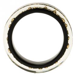 Pre Owned CH Carolina Herrera Black and Gold Tone Resin Bangle