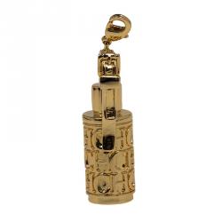 Pre Owned CH Carolina Herrera Perfume Bottle Gold Tone Pendant