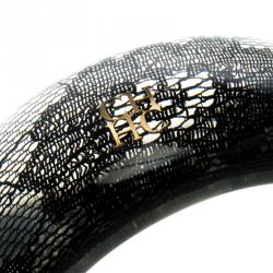 مملوكة مسبقًا CH Carolina Herrera Black Lace Clear Resin Wide Bangle Bracelet
