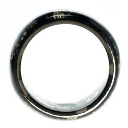 مملوكة مسبقًا CH Carolina Herrera Black Lace Clear Resin Wide Bangle Bracelet