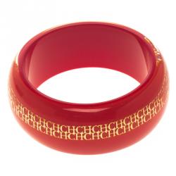 مملوكة مسبقًا سوار عريض سي إتش كارولينا هيريرا راتنج أحمر ومعدن ذهبي اللون 20 سم