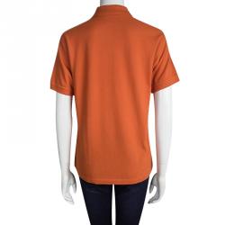 CH Carolina Herrera Orange Short Sleeve Polo T-Shirt L