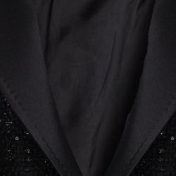 Carolina Herrera Black Sequin Embellished  Tweed Blazer M