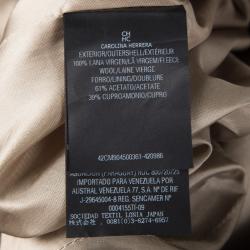 مملوكة مسبقًا CH Carolina Herrera Beige Wool Cap Sleeve Sheath Dress S