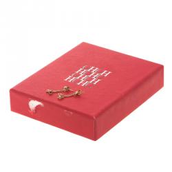 Pre Owned Carolina Herrera Gold Tone CH Drop Earrings