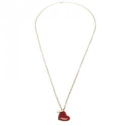 Pre Owned قلادة كارولينا هيريرا قلب راتنج ذهبية اللون