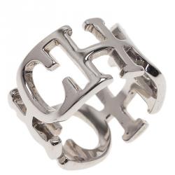 Pre Owned CH Carolina Herrera Silver Ring Size 53