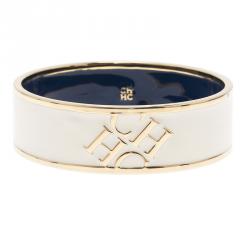 Pre Owned CH Carolina Herrera White Bangle Bracelet